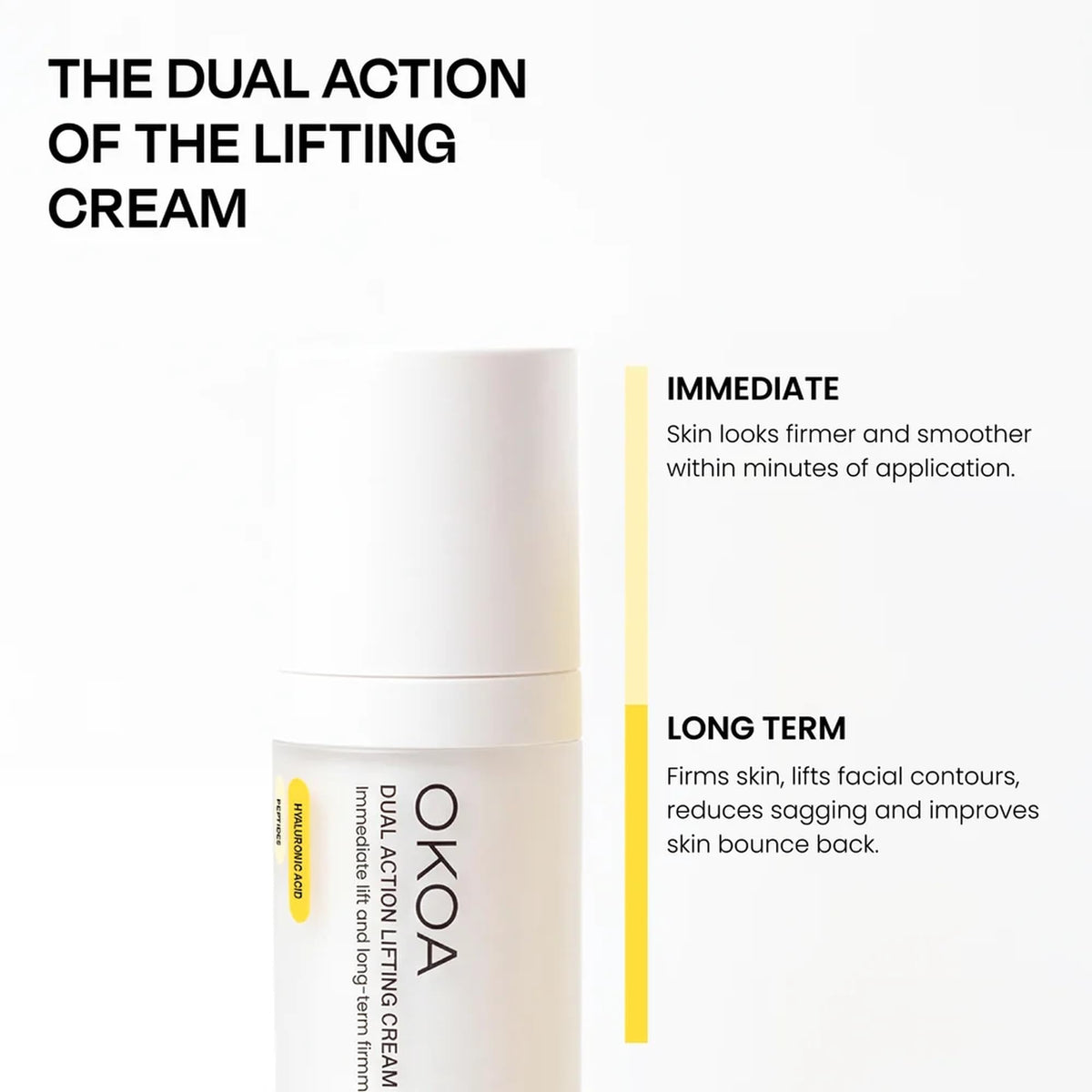 OKOA Dual Action Lifting Cream, Post-Moisturizer Firming Formula