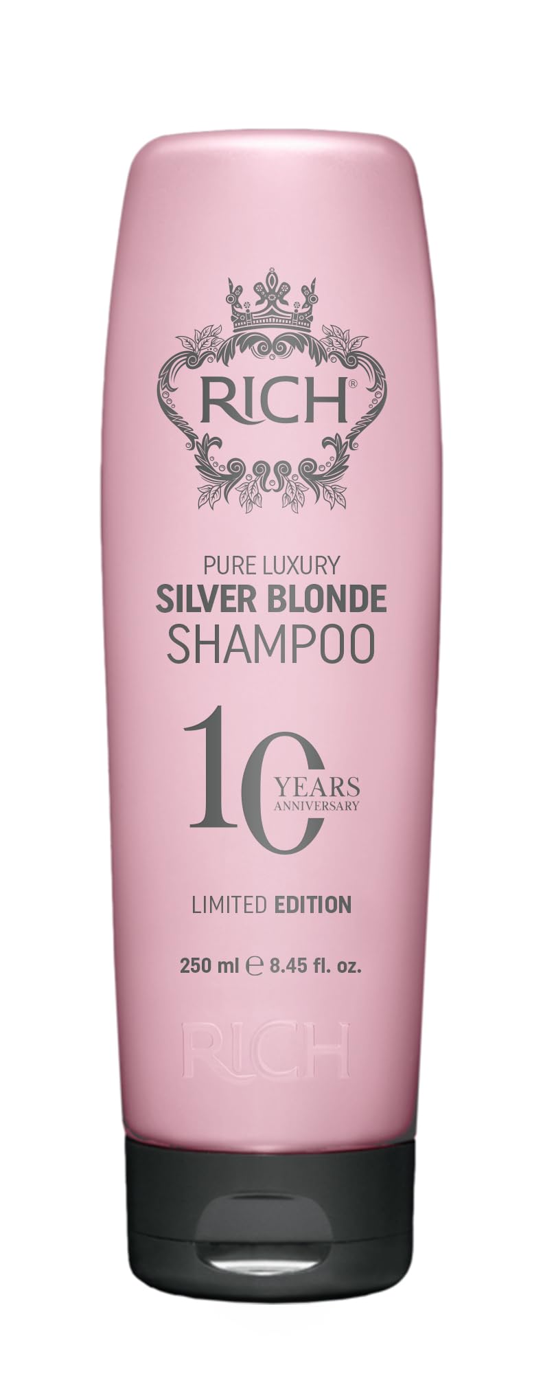 RICH Pure Luxury Silver Blonde Shampoo - Purple Shampoo for Blonde, Platinum, Bleached, Silver, Gray, Ash & Brassy Hair - No Yellow Tones - 8.45 Oz