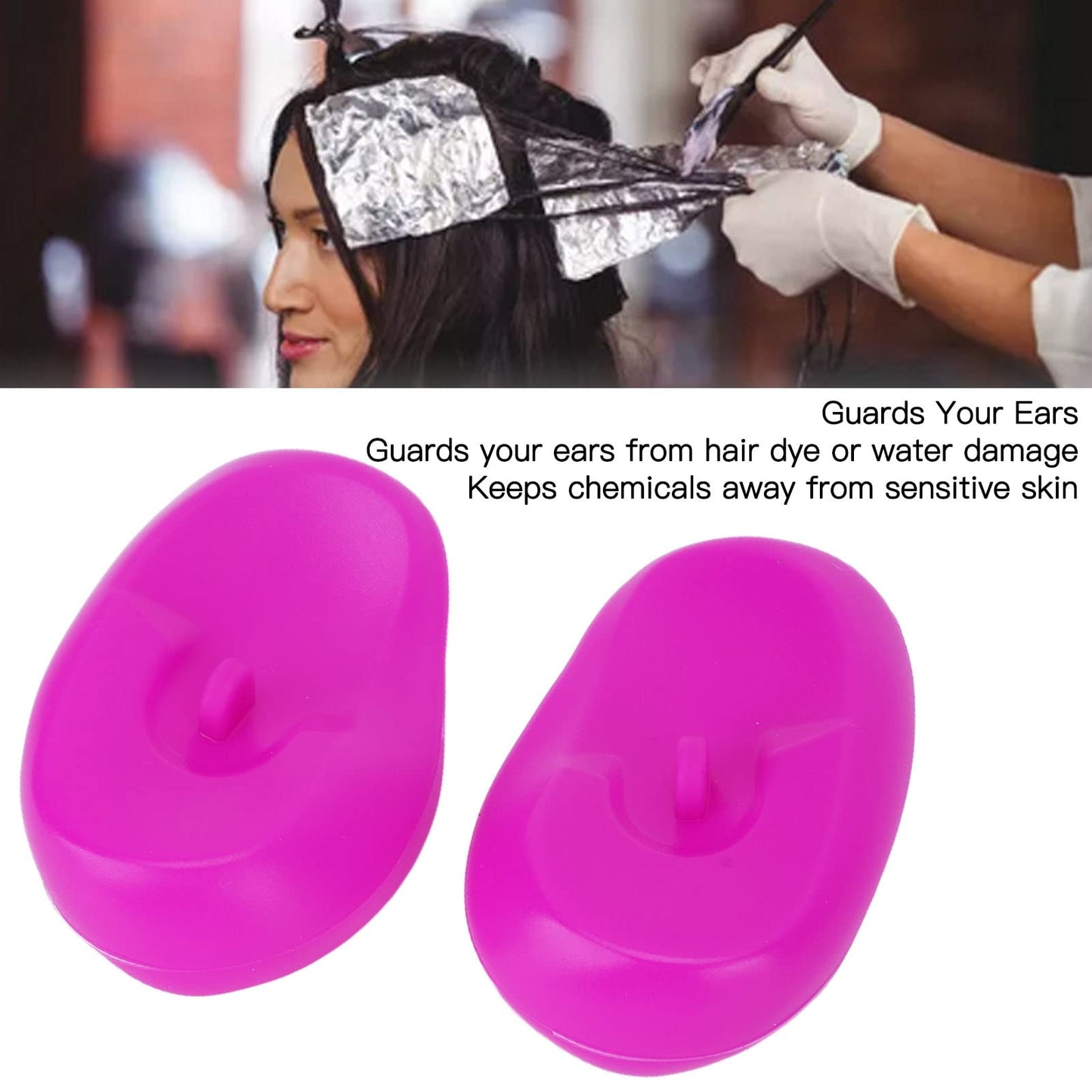 Hair Dye Ear Cover, Ear Cover Protectors For Shower,Hair Dye, Hair Dryer, Bathing, Plastic Ear Shower Reusable Hair Dye Anti Staining Plastic Guard Beauty and Personal Care Brrnoo