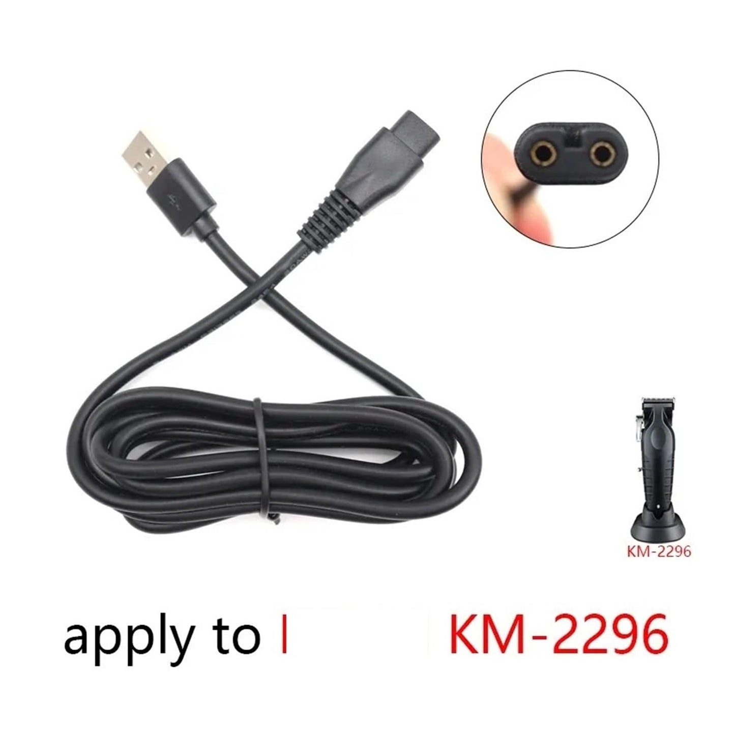 SKXLHQVL USB Power Charger Cable,Compatible for Kemei? KM-2296 Replacement Professional Hair Clipper Hair Trimmer Machine Accessories(1 USB Charging Beauty and Personal Care SKXLHQVL
