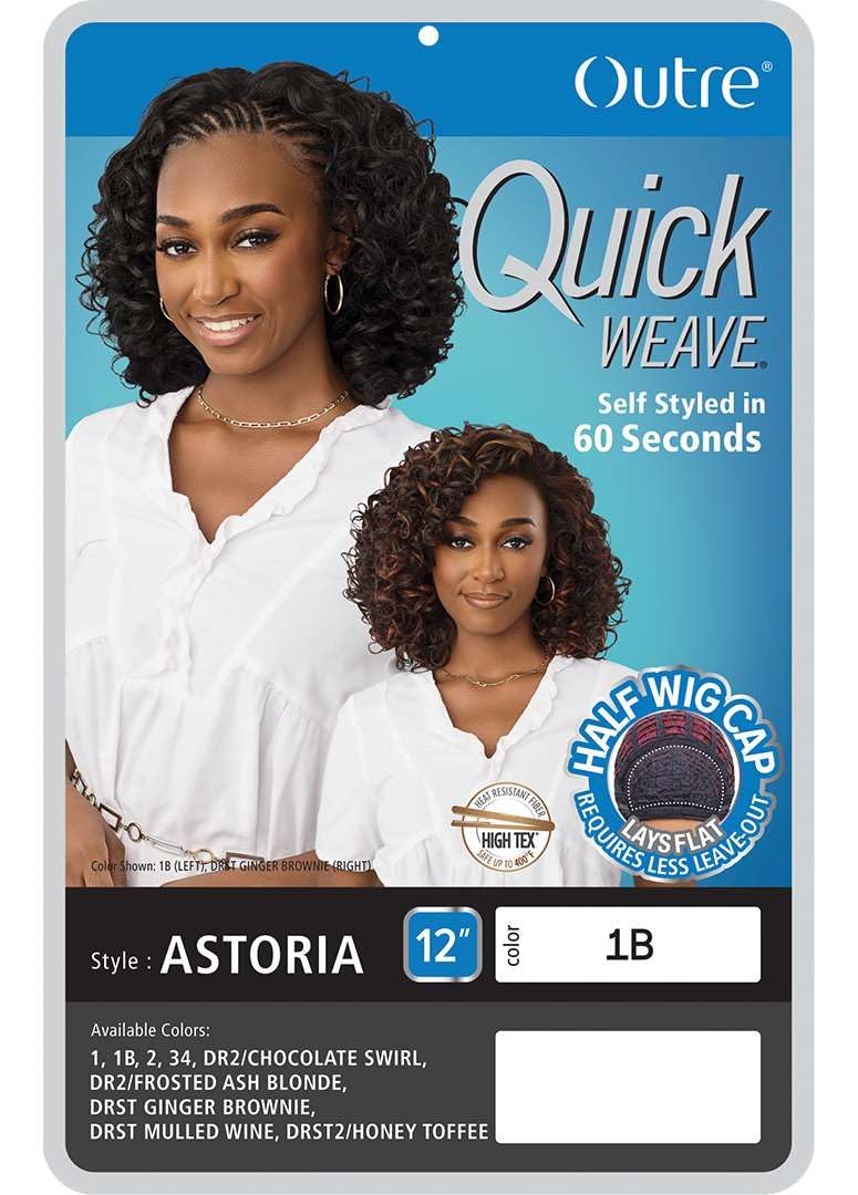 Outre Quick Weave Synthetic Half Wig - Astoria (DRST MULLED WINE)