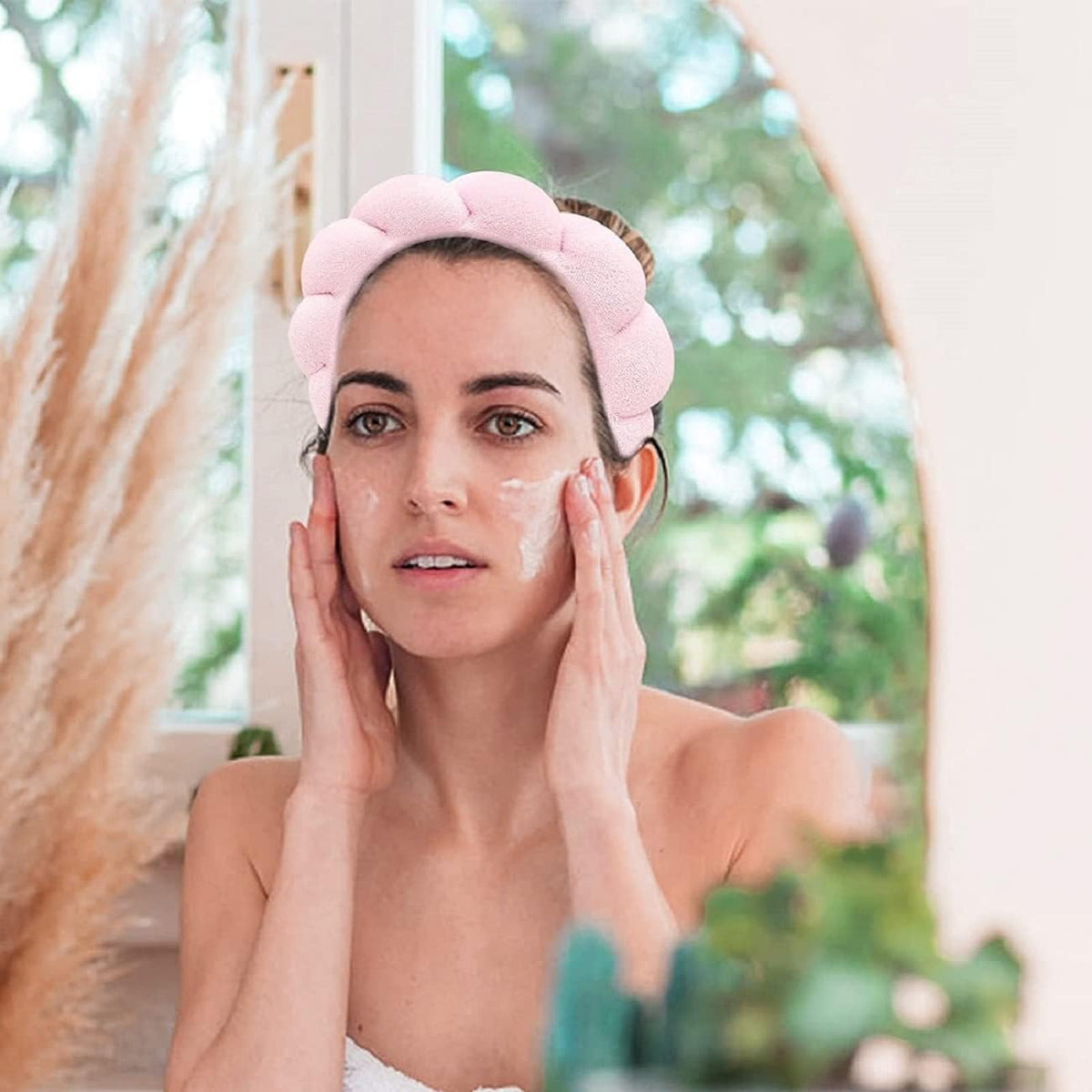 Blithetree Skincare Headband Spa Headbands for Washing Face, Soft Preppy Skin Care Face Wash Headbands for Women (4 Pack#C, one size)
