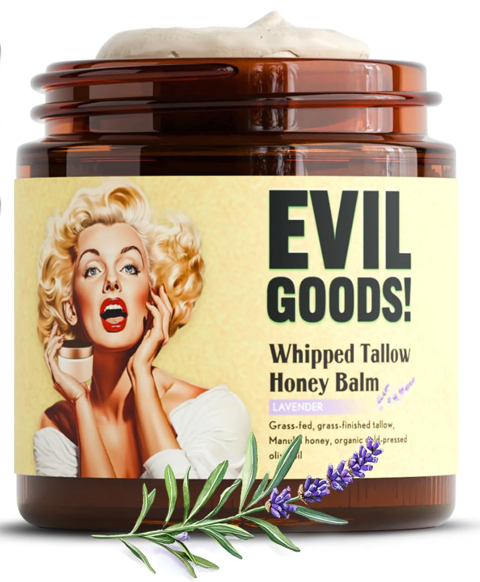 Whipped Beef Tallow and Honey Moisturizer for Skin, Face, Lips, Body - Lavender Scent Beauty and Personal Care TALLOW BODY BALM