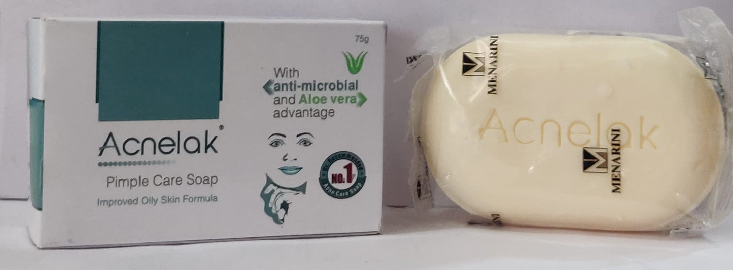 Acnelak 3 x 75gm (pack of 3) Pimple Care soap with anti microbial and Aloe vera advantage Beauty & Personal Care Niomtoper