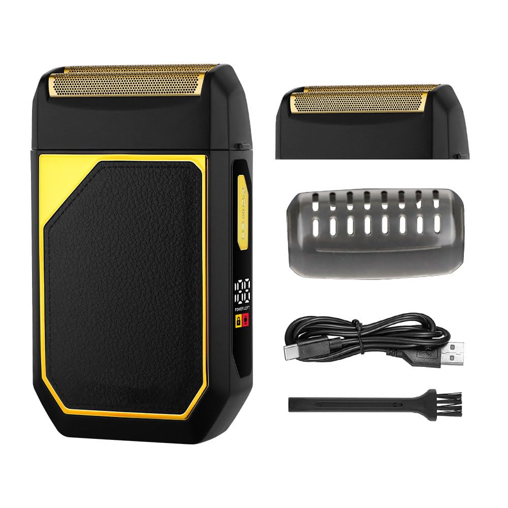 Electric Foil Shavers for Men, Razor for Face - 2 Floating Blades, IPX7 Waterproof, LED Display, Rechargeable,Wet/Dry Hair Beard Trimmer for Travel Beauty and Personal Care QDKVTNDJZ