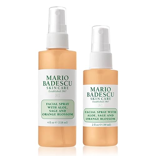 Mario Badescu Facial Spray with Aloe, Sage and Orange Blossom for All Skin Types | Face Mist That Hydrates & Uplifts | 4 FL OZ & 2 FL OZ Combo Beauty & Personal Care Mario Badescu