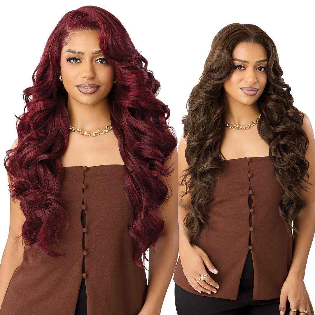 Outre Lace Front Wig - Perfect Hair Line 13X6 Lace Frontal NUEBLEND - Human Hair Blend - Body Wave 28" (NATURAL BROWN)