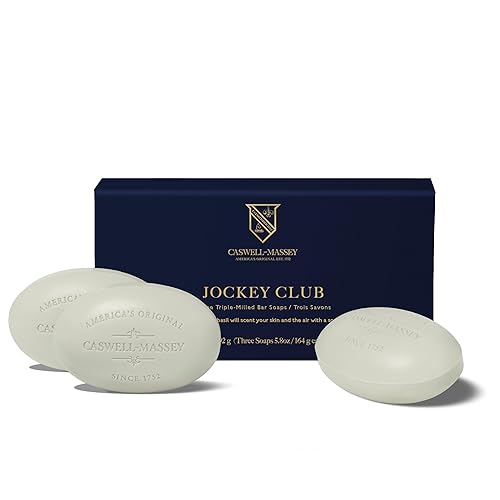 Caswell-Massey Men’s Bar Soap Gift Set - Jockey Club Scent - Triple-Milled Moisturizing Body Soap Bars for All Skin Types, Plant-Based Formula Beauty & Personal Care Caswell-Massey