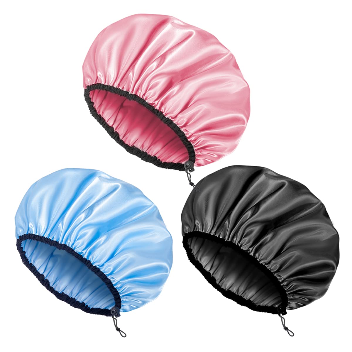 Auban Shower Cap for Women, Adjustable Reusable, Extra Large, Double-Layer Waterproof Bathing cap, Waterproof Exterior, EVA Lining, Hair Cap for All Beauty & Personal Care Auban