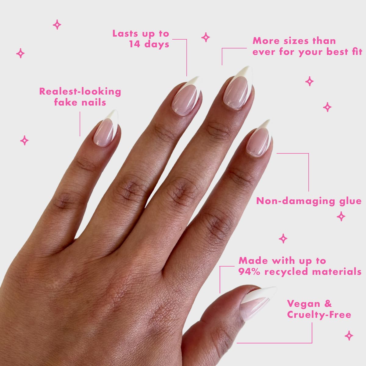 Olive & June Maximalist Press-On Nails, Sharp French