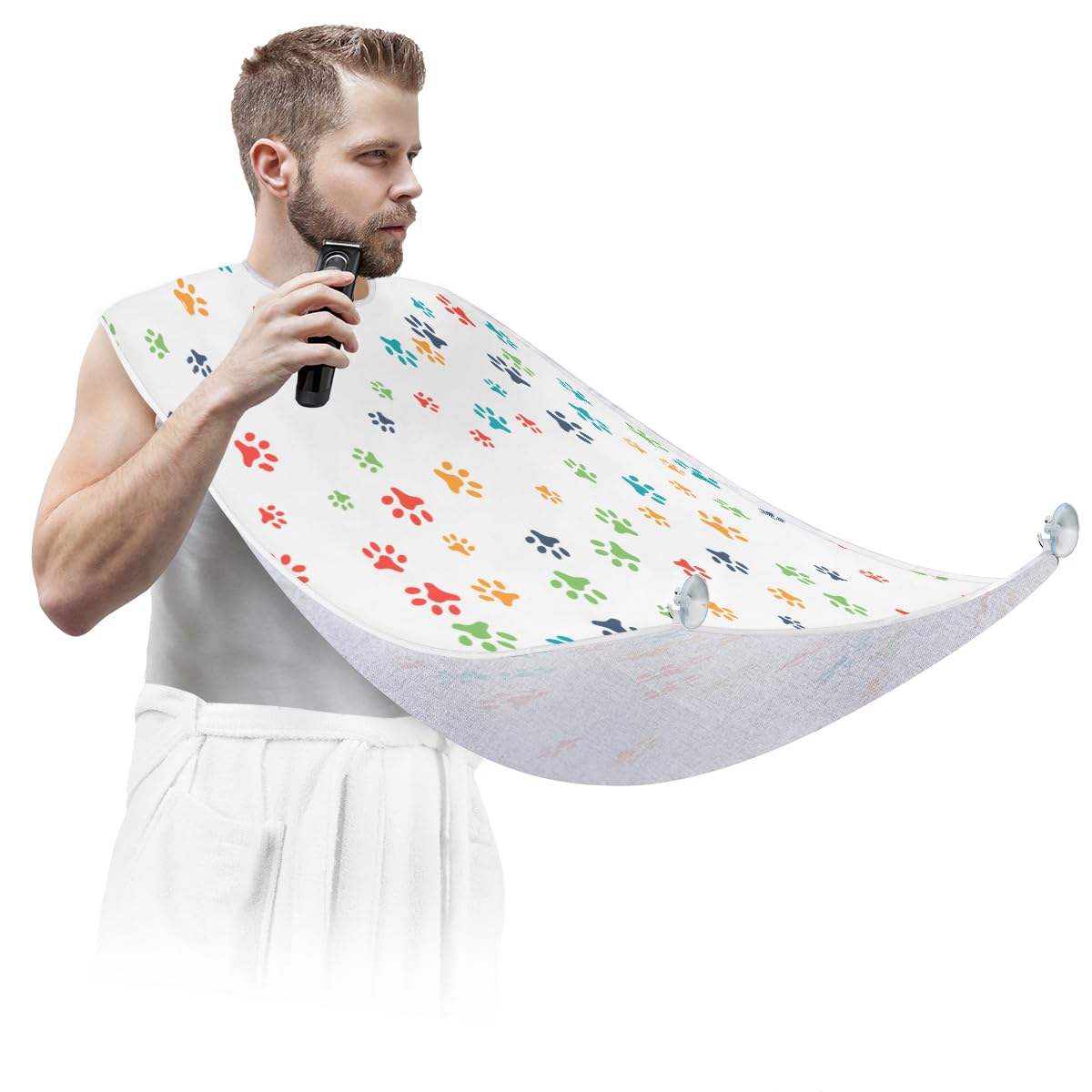 Hsnar Cute Dog Animal Beard Apron Gifts for Men Beard Trimming Catcher Bib Non-Stick Beard Cape for Shaving and Trimming Beauty and Personal Care Hsnar