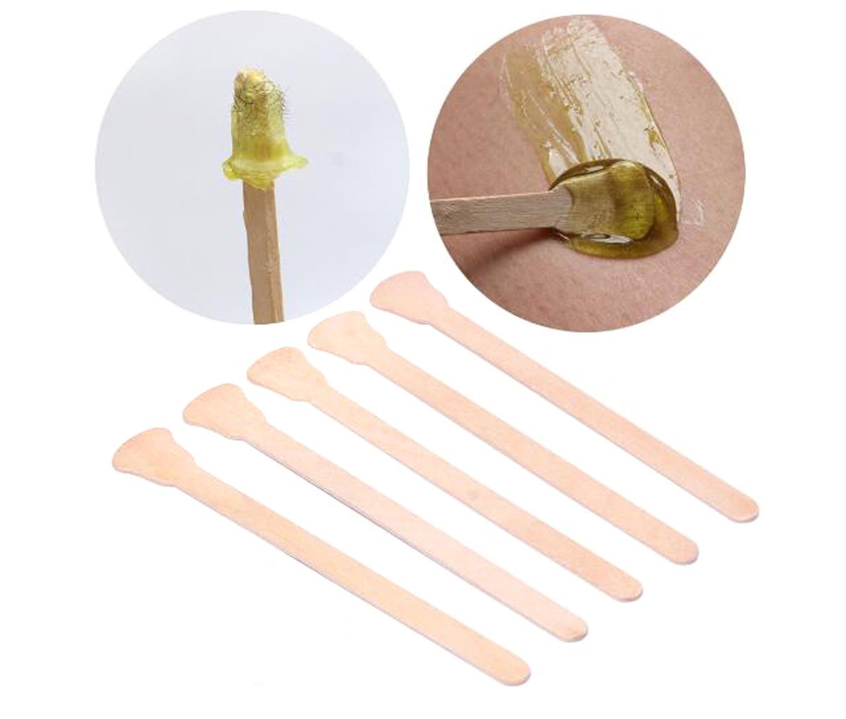 100 Pcs Natural Wooden Ice Cream Stick Facial Mask Smear Stick - Hair Removal Wax Apply Wax Rod for Eyebrow Nose Hair Removal Beauty and Personal Care Nicedmm