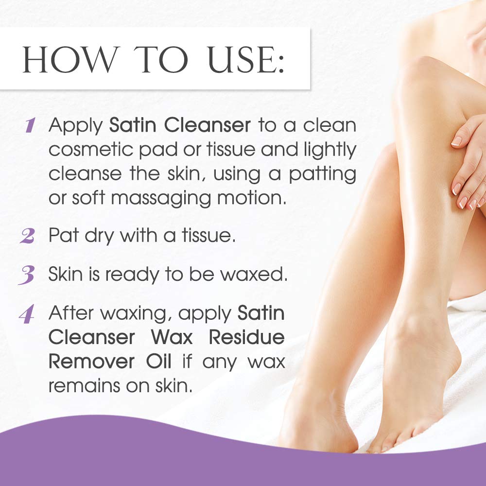 SATIN SMOOTH Pre Wax Cleanser - Antiseptic Formula for Pre Wax Hair Removal Skin Prep, Deep Cleansing & Irritation-Free Waxing, AfterWax Care, 16 oz Beauty & Personal Care SATIN SMOOTH