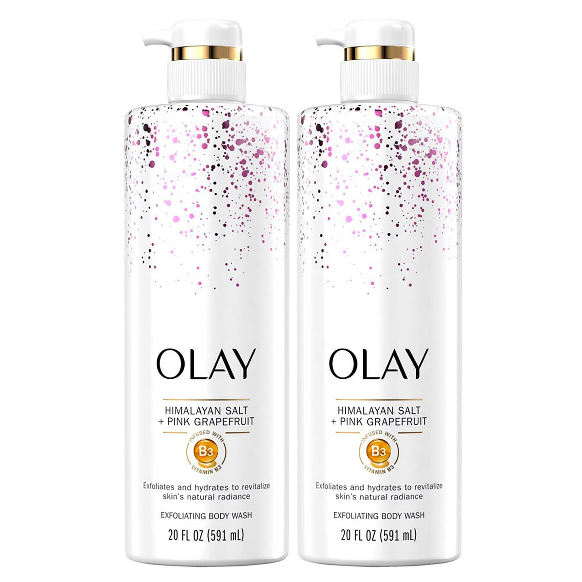 Olay Exfoliating & Revitalizing Body Wash with Himalayan Salt, Pink Grapefruit, and Vitamin B3, 17.9 fl oz (pack of 2) Beauty & Personal Care Olay