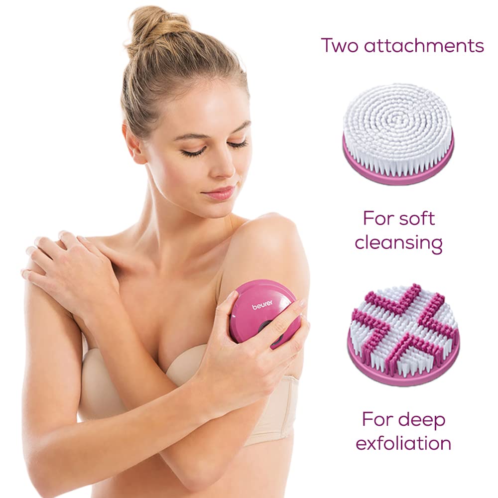 Beurer FC55 Electric Body Scrubber for Exfoliating and Massage, Waterproof for Showering, Cordless and Rechargeable, Spinning Skin Cleansing Brush Beauty & Personal Care Beurer