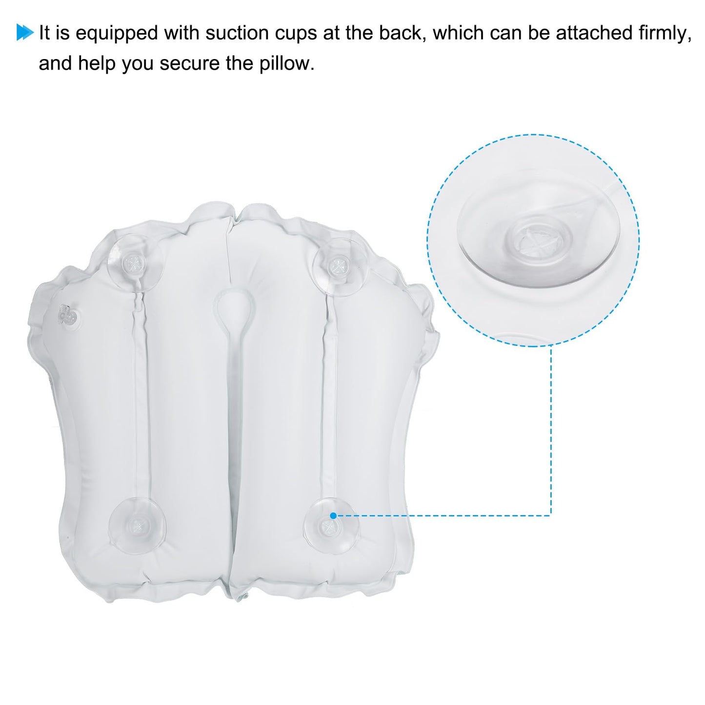 PATIKIL Inflatable Bath Pillow with Suction Cups, Terry Cloth Covered Shell Shape Bath Pillow Neck Support for Bathtub Hot Tub, White Beauty and Personal Care PATIKIL