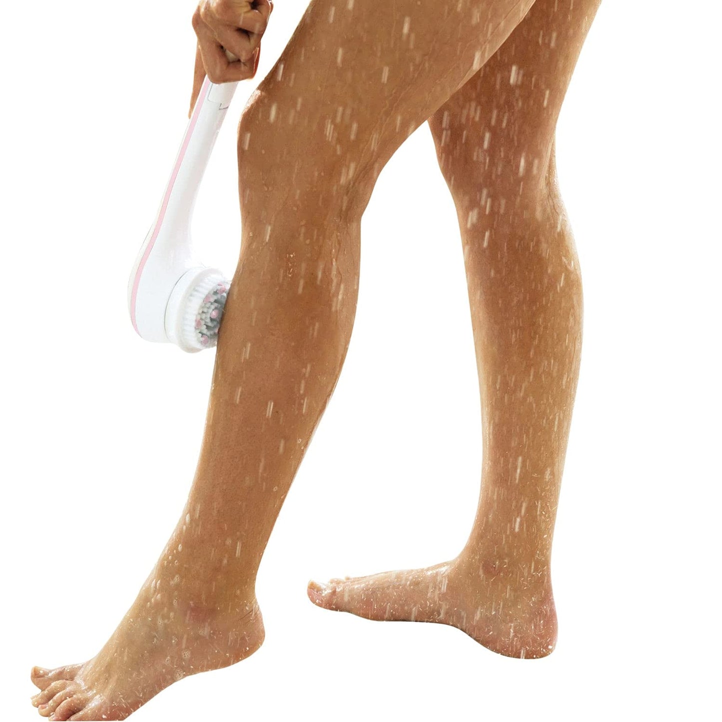 Flawless Cleanse Spa Shower Wand - Cordless Spinning Bath Brush with 4 Attachments - Loofah, Cleansing, Massage, Pumice Stone Heads Beauty and Personal Care Church & Dwight