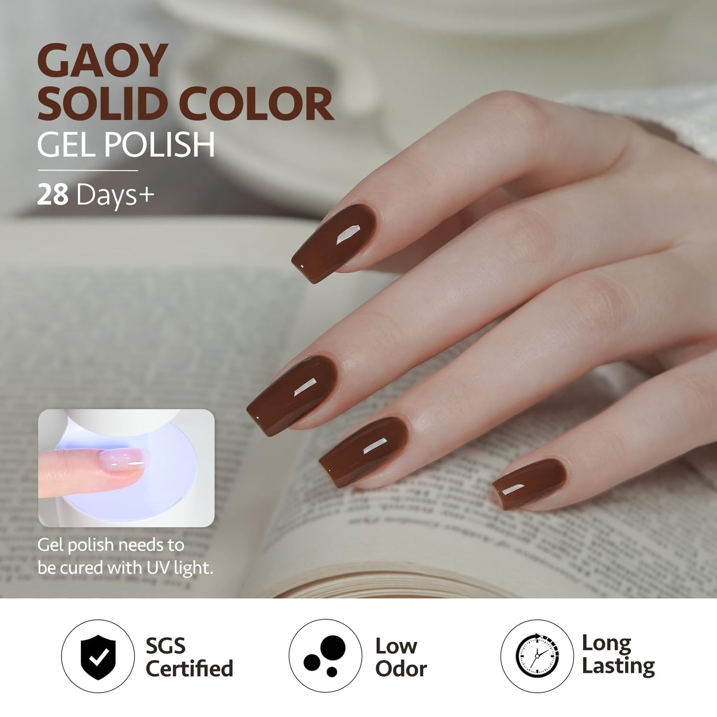 GAOY Nude Brown Gel Nail Polish Set, 6 Colors Beige Chocolate Caramel, UV Cure Gel for DIY Manicure at Home Beauty and Personal Care GAOY