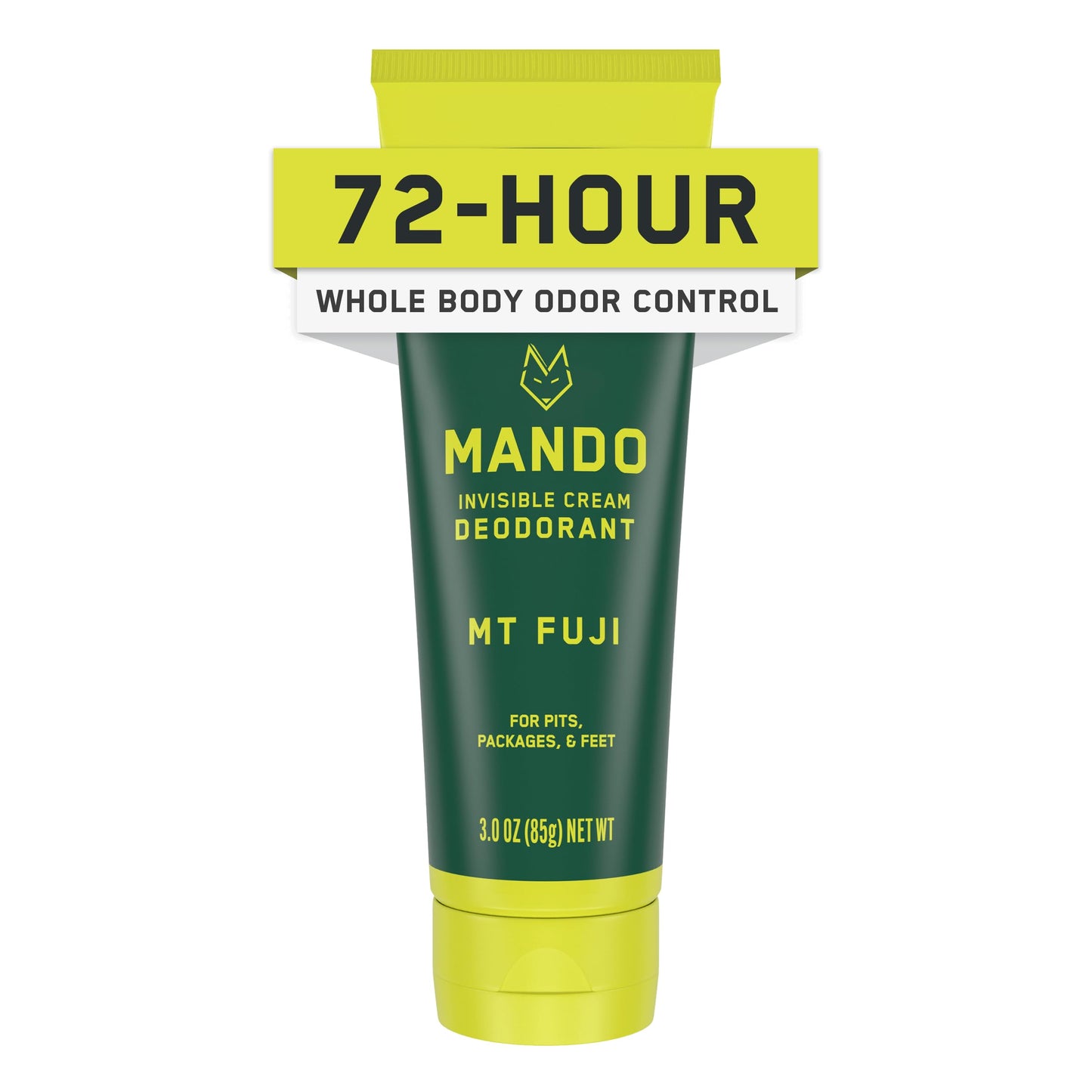 Mando Whole Body Deodorant For Men - Invisible Cream - 72 Hour Odor Control - Aluminum Free, Baking Soda Free, Skin Safe - 3 Ounce Tube (Mt Fuji) Beauty and Personal Care Mando