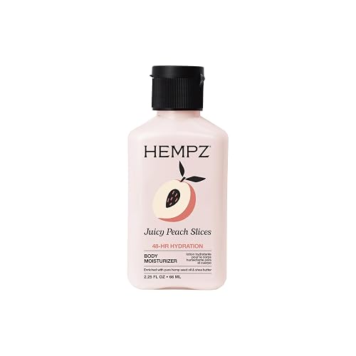 Hempz Mini Juicy Peach Lotion, Natural Hemp Seed Oil Ultra Hydrating Body Moisturizer with Shea Butter, Peach Extract, and Aloe Vera Extract, Travel Beauty & Personal Care Hempz
