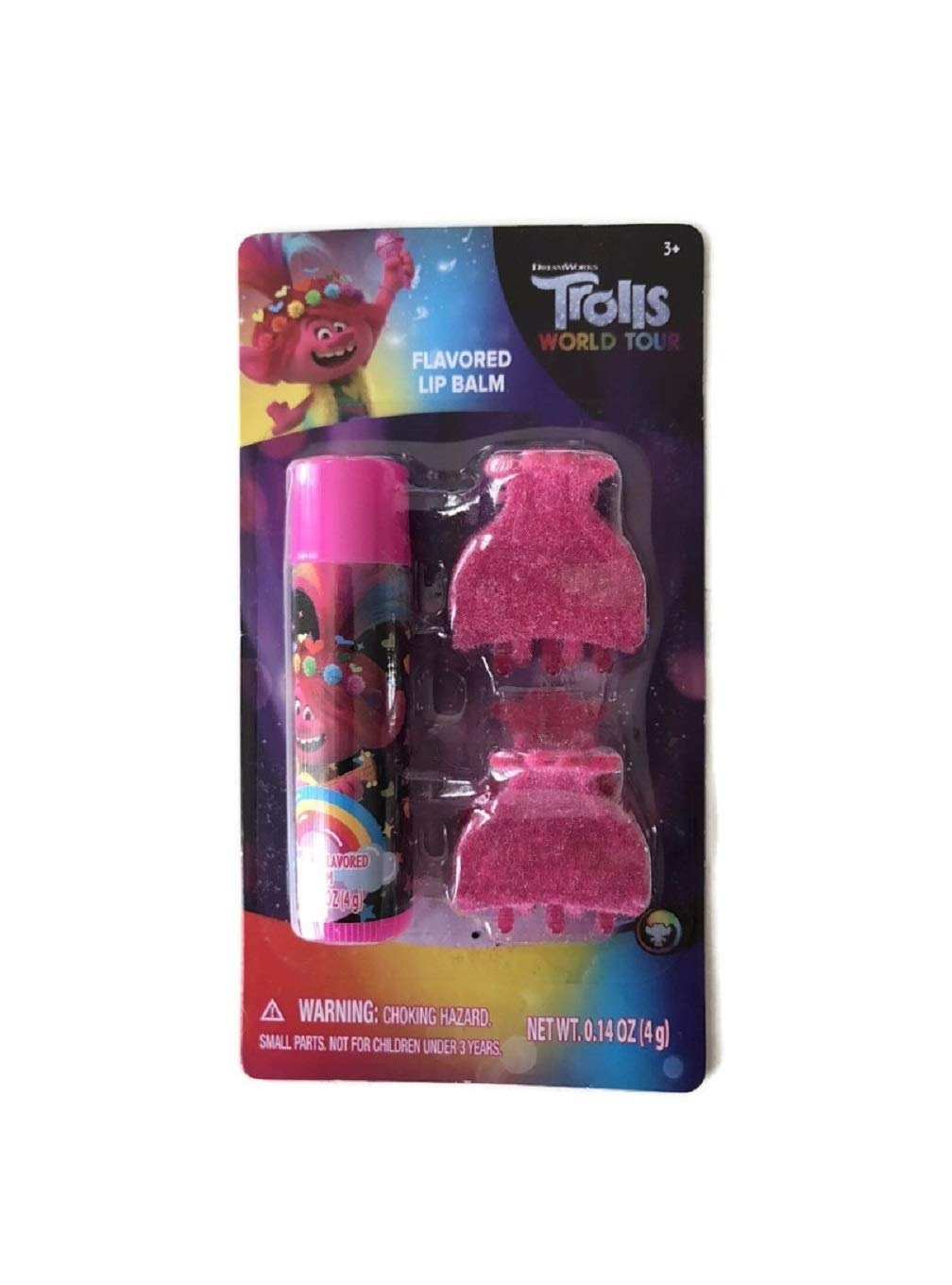 DREAMWORKS TROLLS Trolls World Tour Strawberry Flavored Lip Balm with 2 Hair Clips Beauty and Personal Care DREAMWORKS TROLLS