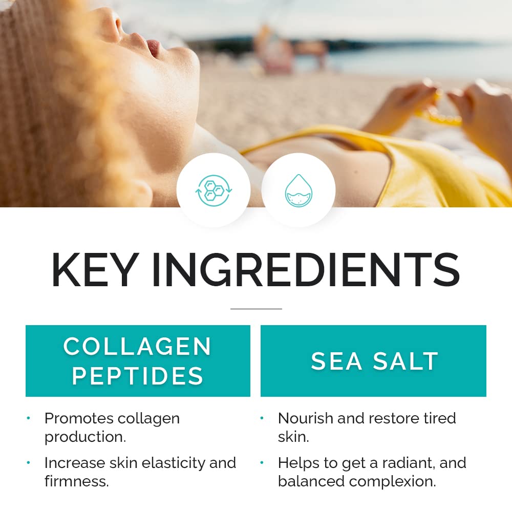 Vitamins and Sea Beauty Sea Salt and Collagen Peptides Serum, Anti-Aging Firming, Plumping, Smoothing Face Serum for Fine Lines and Wrinkles, Sagging Beauty & Personal Care VITAMINS AND SEA BEAUTY