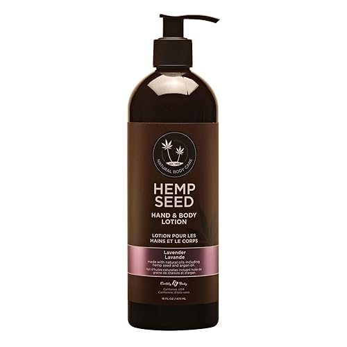 Hand & Body Lotion, Lavender Scent - 16 oz. - Soothe Dry Skin - Argan Oil, Hemp Seed Oil - Light, Non-Greasy Formula - Vegan & Cruelty Free Beauty & Personal Care Earthly Body