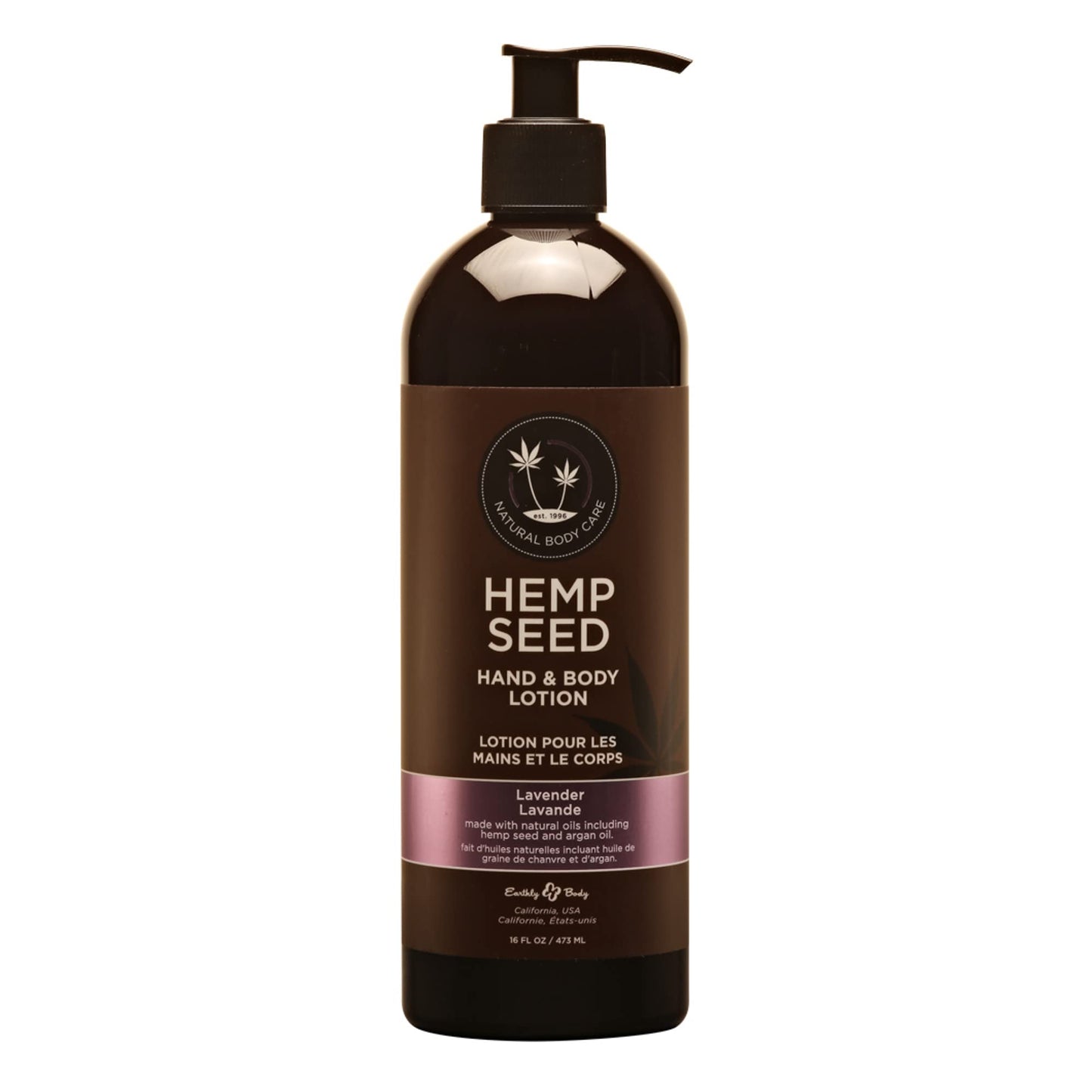 Hand & Body Lotion, Lavender Scent - 16 oz. - Soothe Dry Skin - Argan Oil, Hemp Seed Oil - Light, Non-Greasy Formula - Vegan & Cruelty Free Beauty & Personal Care Earthly Body