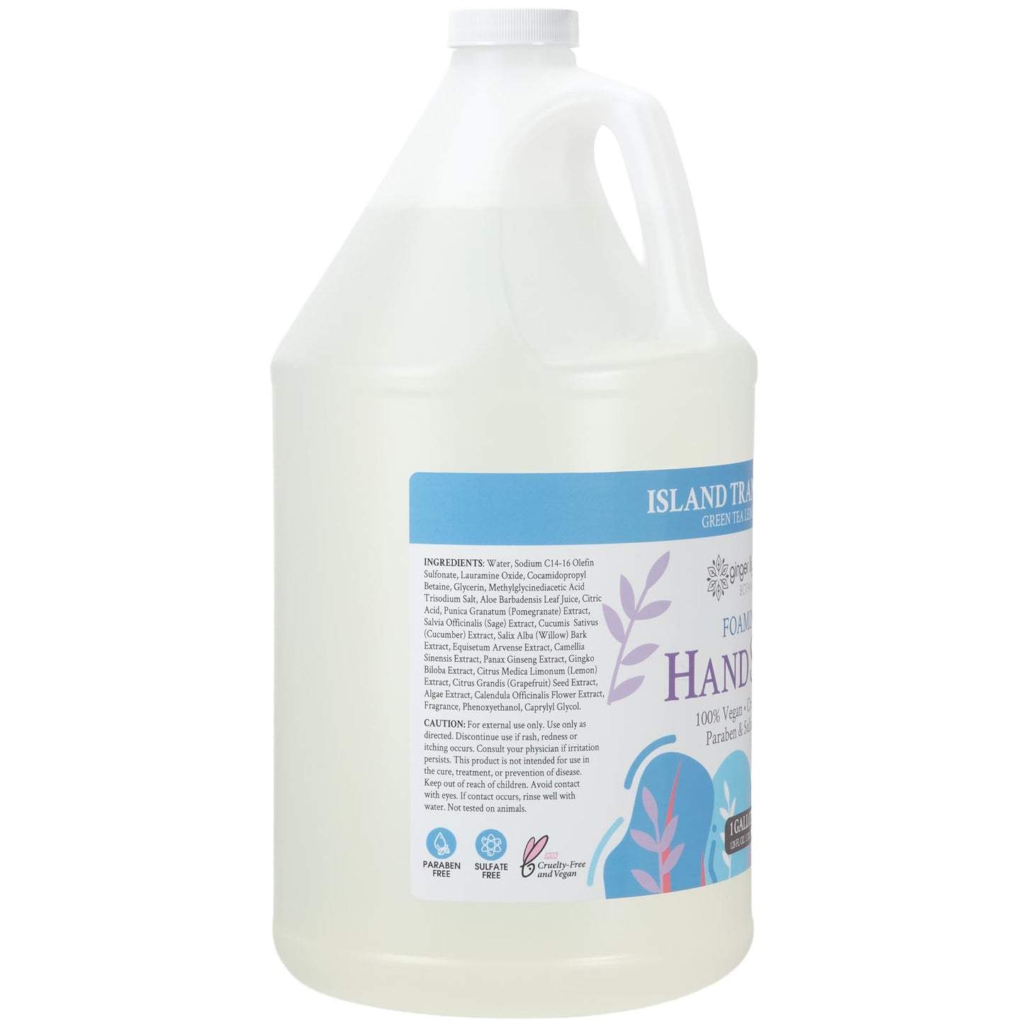Ginger Lily Farms Botanicals All-Purpose Foaming Hand Soap Refill, Island Tranquility, 100% Vegan & Cruelty-Free, Green Tea Lemongrass Scent, 1 Gallon Beauty & Personal Care Ginger Lily Farms