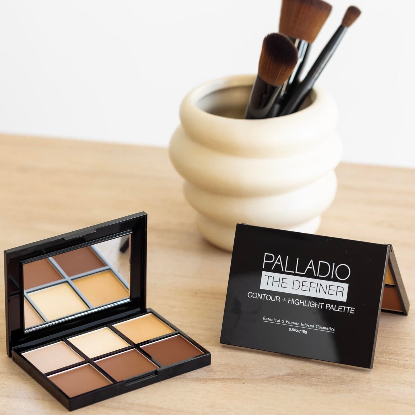 Palladio Definer Contour and Highlight Palette, Perfect for Sculpting Facial Features, Blendable Satin Finish Colors, 6 shades for Contouring Beauty & Personal Care Palladio