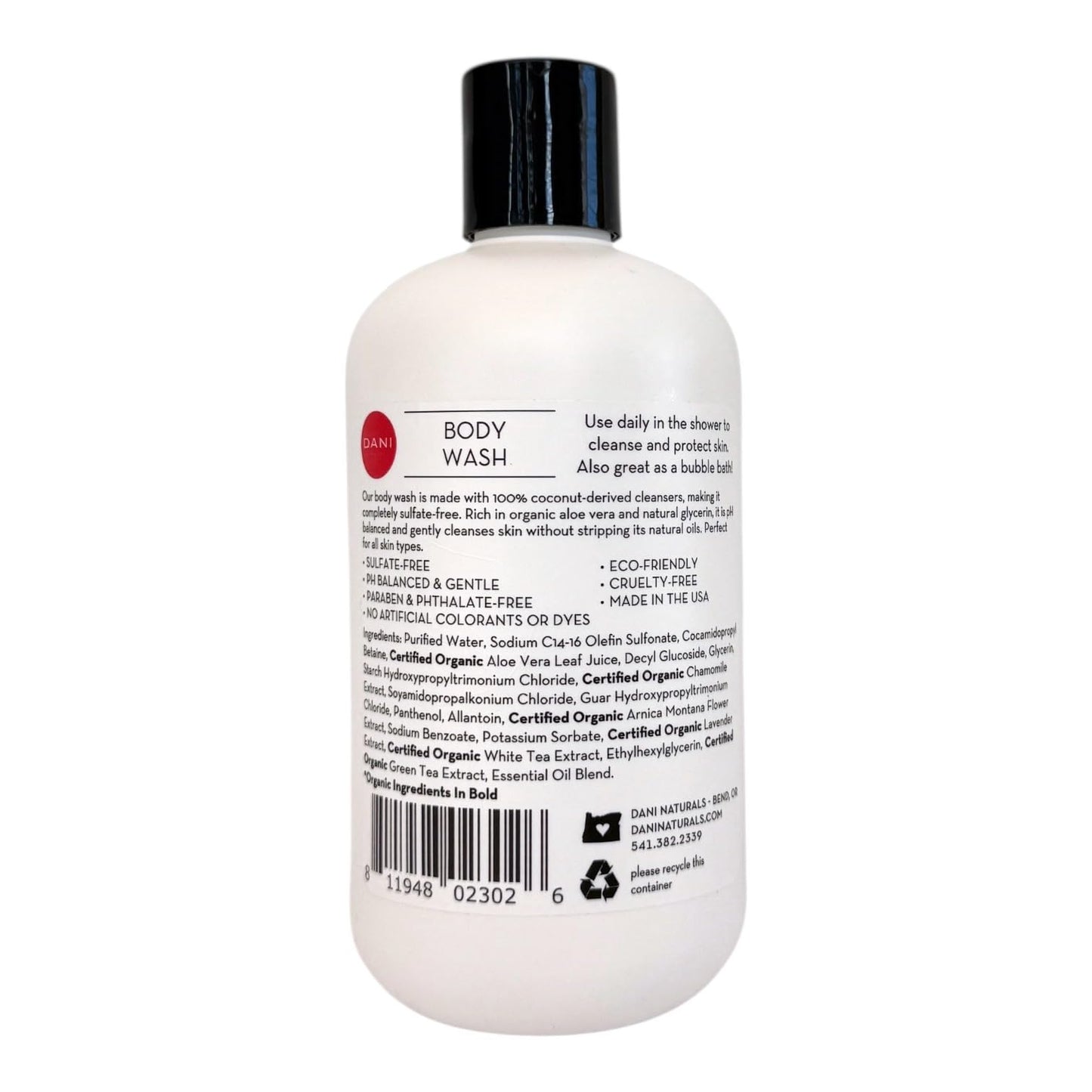 DANI Naturals Citrus Rose Body Wash, Vegan, Sulfate-Free, Made with Organic Ingredients, 12 fl oz Beauty & Personal Care DANI