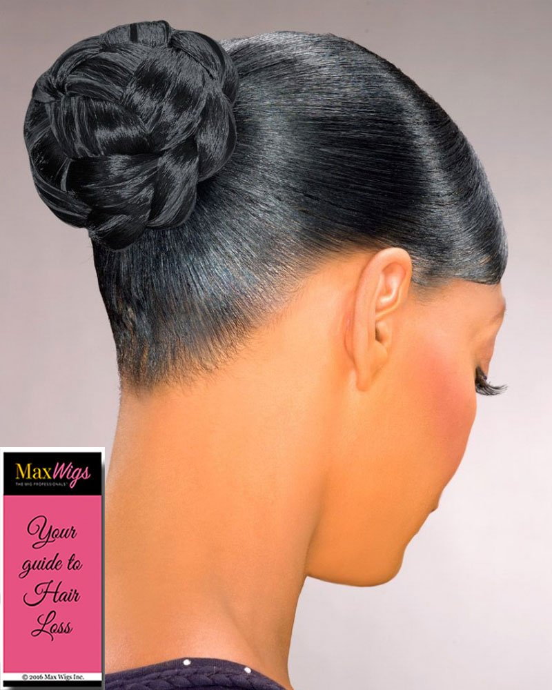 Maxwigs Dome T Hairpiece Color 280 - Foxy Silver Wigs Wider Braid Chignon Comb Attachment Updo Style Hairpiece Extension Synthetic Black Grey Womens