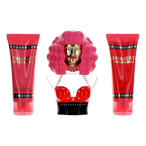 Nicki Minaj Minajesty 3-piece Women's Perfume Gift Set,red berries, lemon, peach, magnolia, frangipani, orchid, tonka bean, white musk, cedarwood, 3.4 Beauty & Personal Care Nicki Minaj