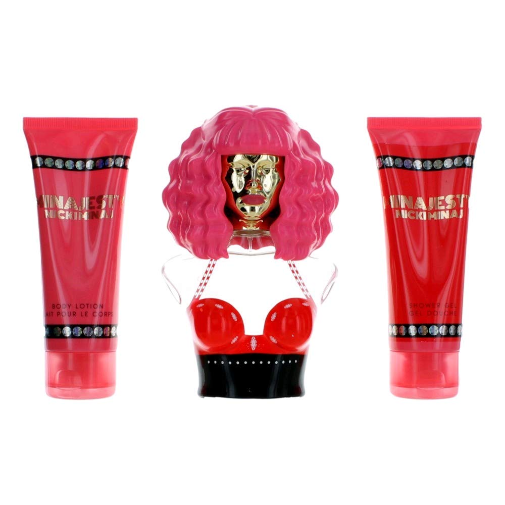 Nicki Minaj Minajesty 3-piece Women's Perfume Gift Set,red berries, lemon, peach, magnolia, frangipani, orchid, tonka bean, white musk, cedarwood, 3.4 Beauty & Personal Care Nicki Minaj