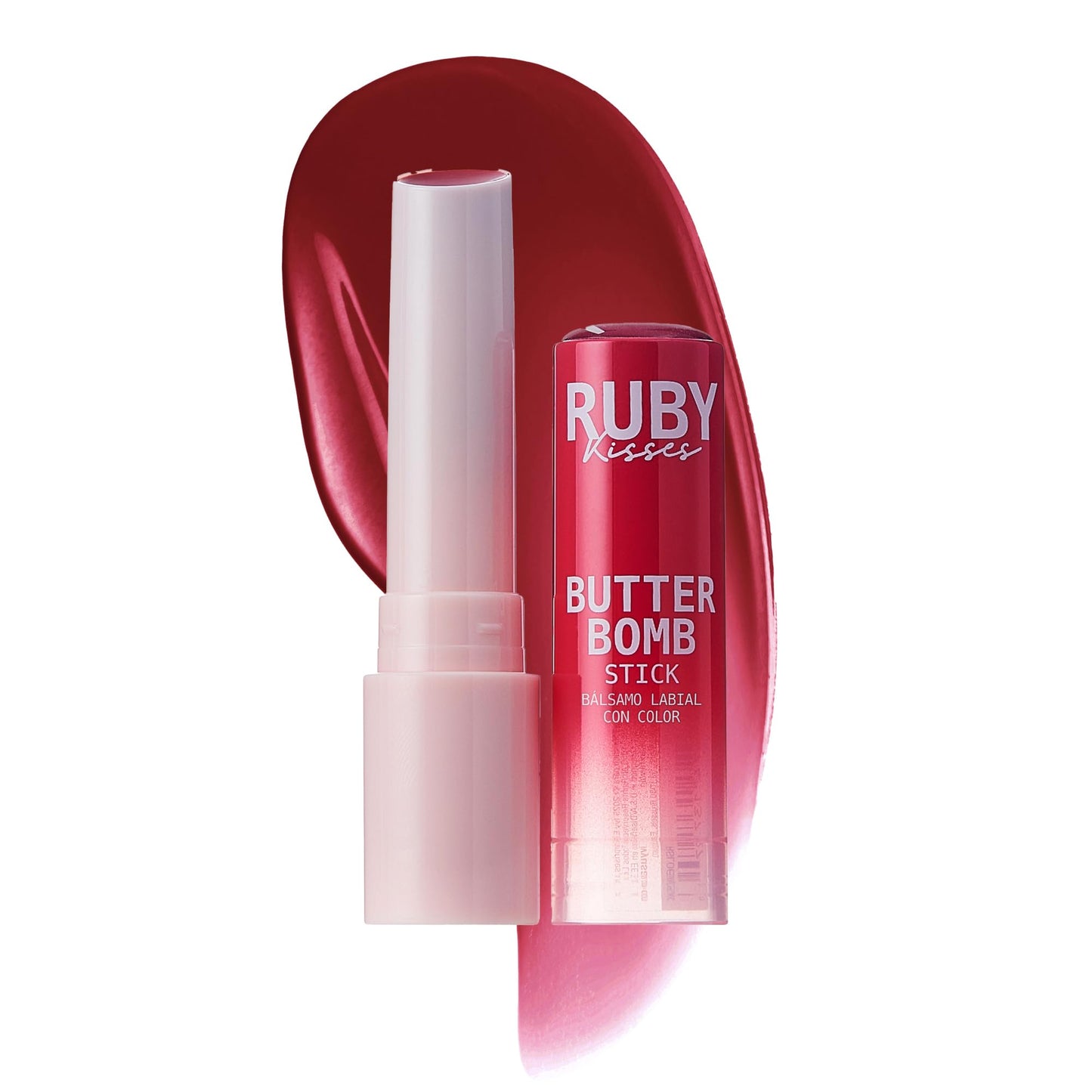 Ruby Kisses Butter Bomb Lip Balm, High Shine Tinted Lip Gloss, Ultra Hydrating Melting Lipstick With Shea Butter for Plumped Look, Lightweight Beauty and Personal Care Ruby Kisses