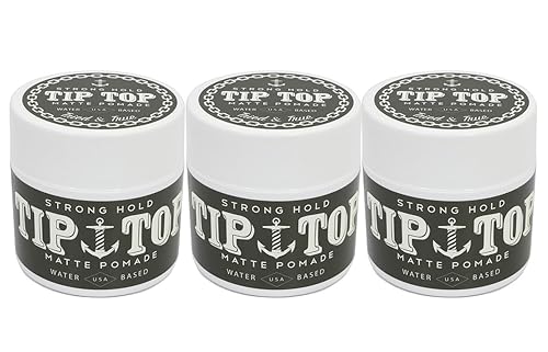 Tip Top Matte Water Based Strong Hold Pomade 4.25oz Pack Of 3 Beauty & Personal Care TipTop