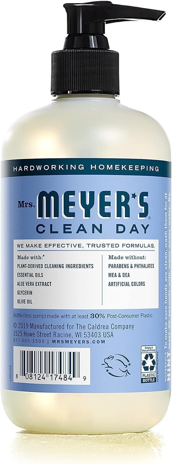 Mrs. Meyers Clean Day Liquid Hand Soap Hard 12.5 Oz Bluebell Scent Pump Dispenser Beauty & Personal Care Mrs. MEYER'S