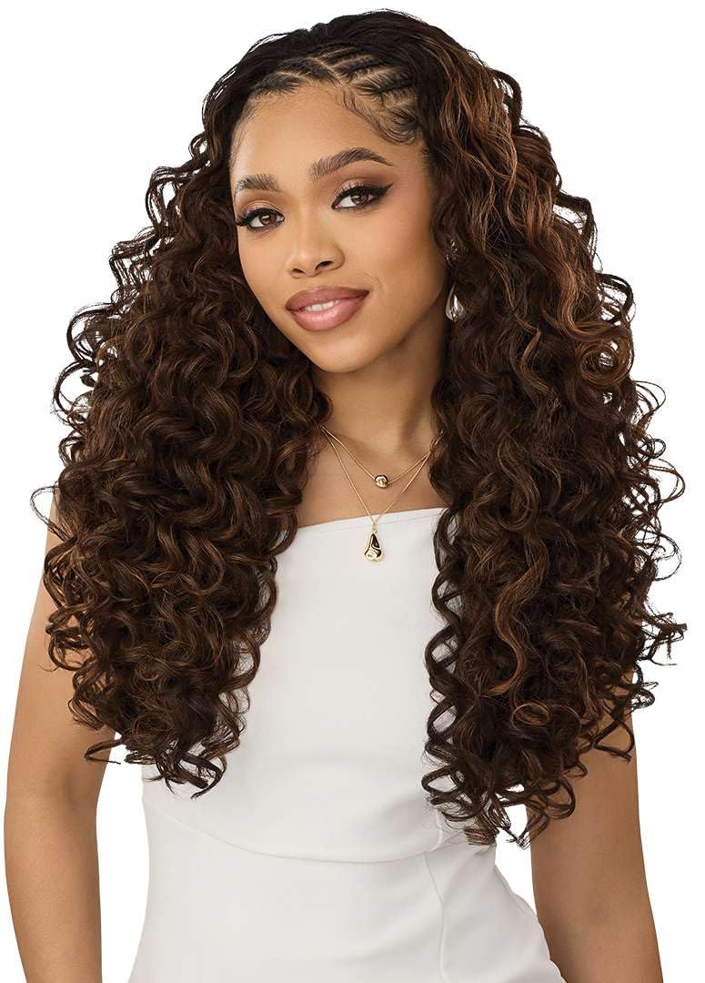 Outre Quick Weave Synthetic Half Wig - Winslet (OFF BLACK 1B)