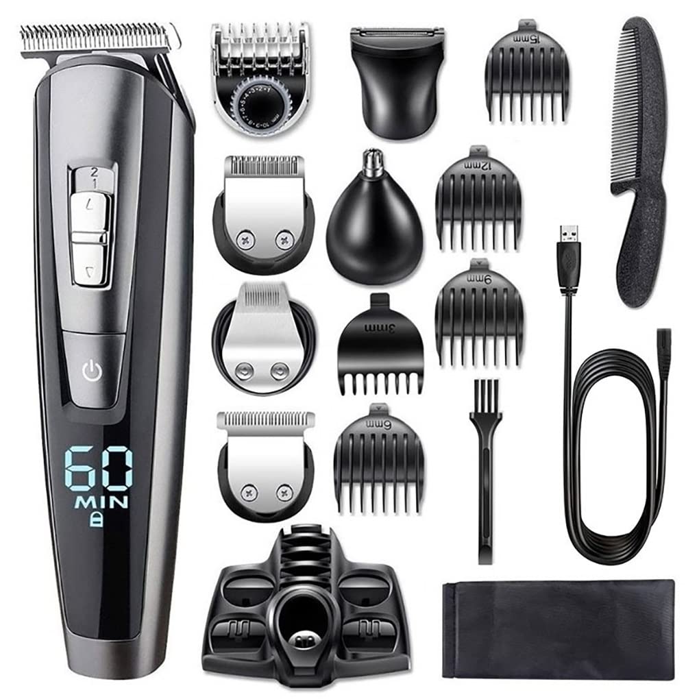 RASRGTRQ Barber Scissors Hair Clippers for Men, All in one Adjustable Beard Hair Trimmer for Men Electric face Body Groomer Hair Clipper Rechargeable Beauty and Personal Care RASRGTRQ