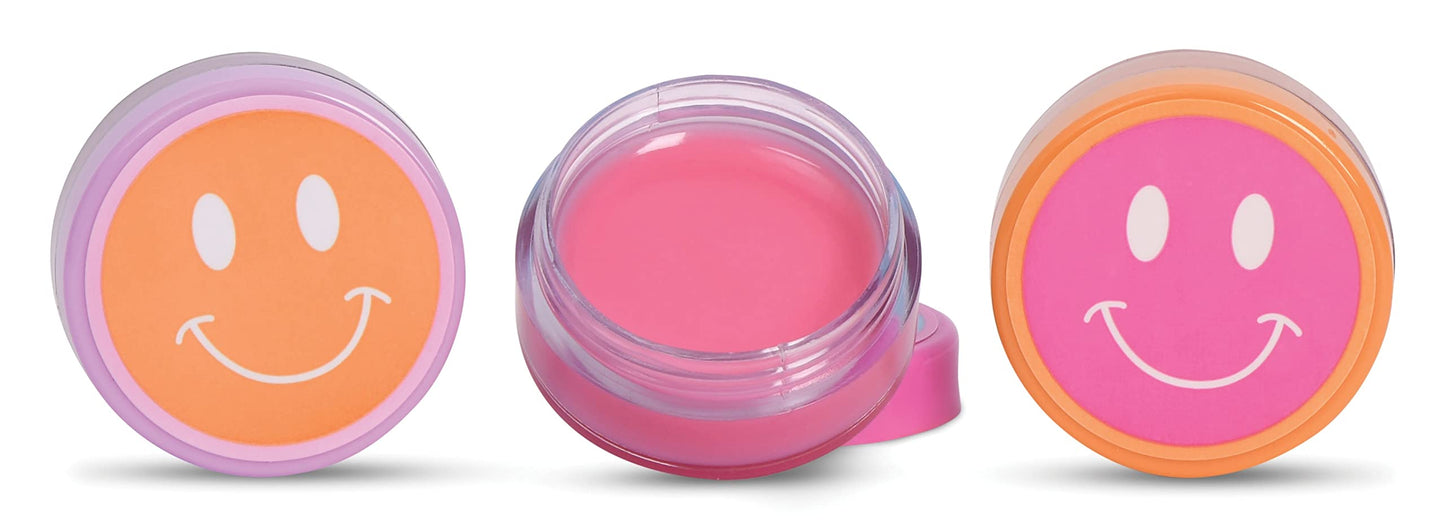 iscream Choose Happy Smiley Face Scented Classic Pot Style Set of 3 Lip Balms Beauty & Personal Care iscream