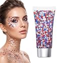 Red White Blue Hair Glitter Stick, 2026 New Patriotic USA Flag Star Chunky Face Body Outfits Sparkle Patriotic Pride Glitter for Soccer President's Beauty & Personal Care SundownAura
