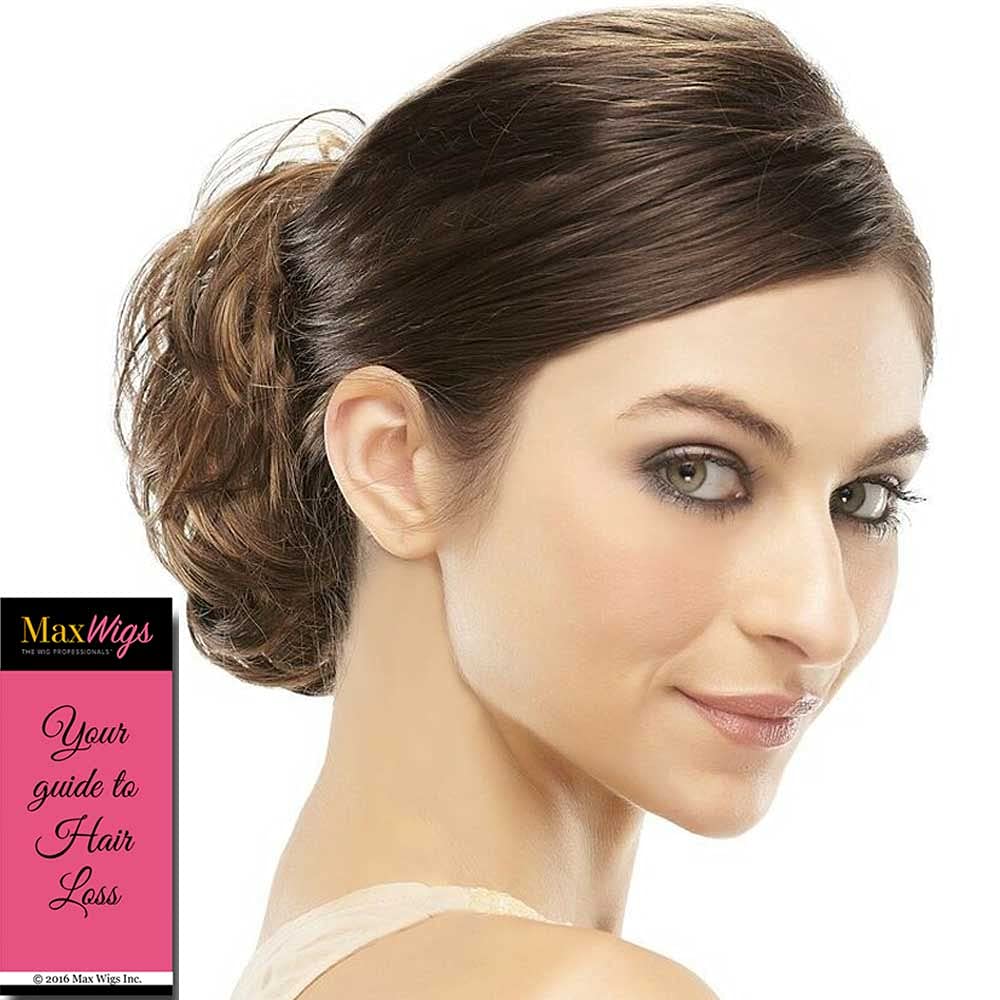 Mimic Hair Wrap Color 22MB Sesame - Easihair Hairpieces 4.5" Length UpDo Ponytail Accent Synthetic Fiber Curly Wavy Locks Elastic Band Scrunchie 292