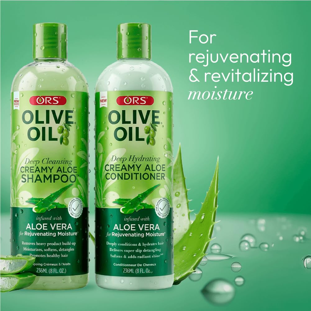 ORS Olive Oil Deep Hydrating Creamy Aloe Conditioner & Deep Cleansing Shampoo with Aloe Vera for Rejuvenating Moisture (2 Piece Set) Beauty & Personal Care ORS