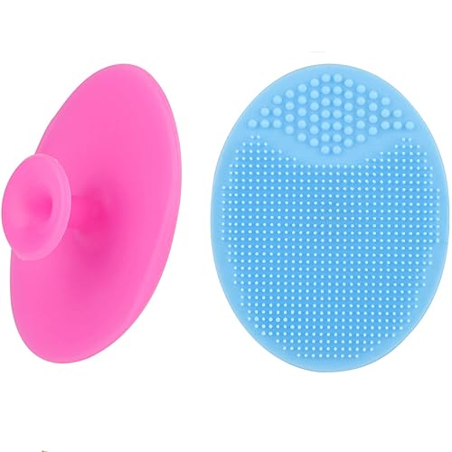 Face Scrubber,2 Pack Soft Silicone Scrubbies Facial Cleansing Pad Face Exfoliator Face Scrub Face Brush Silicone Scrubby for Massage Pore Cleansing Beauty & Personal Care Luckyiren