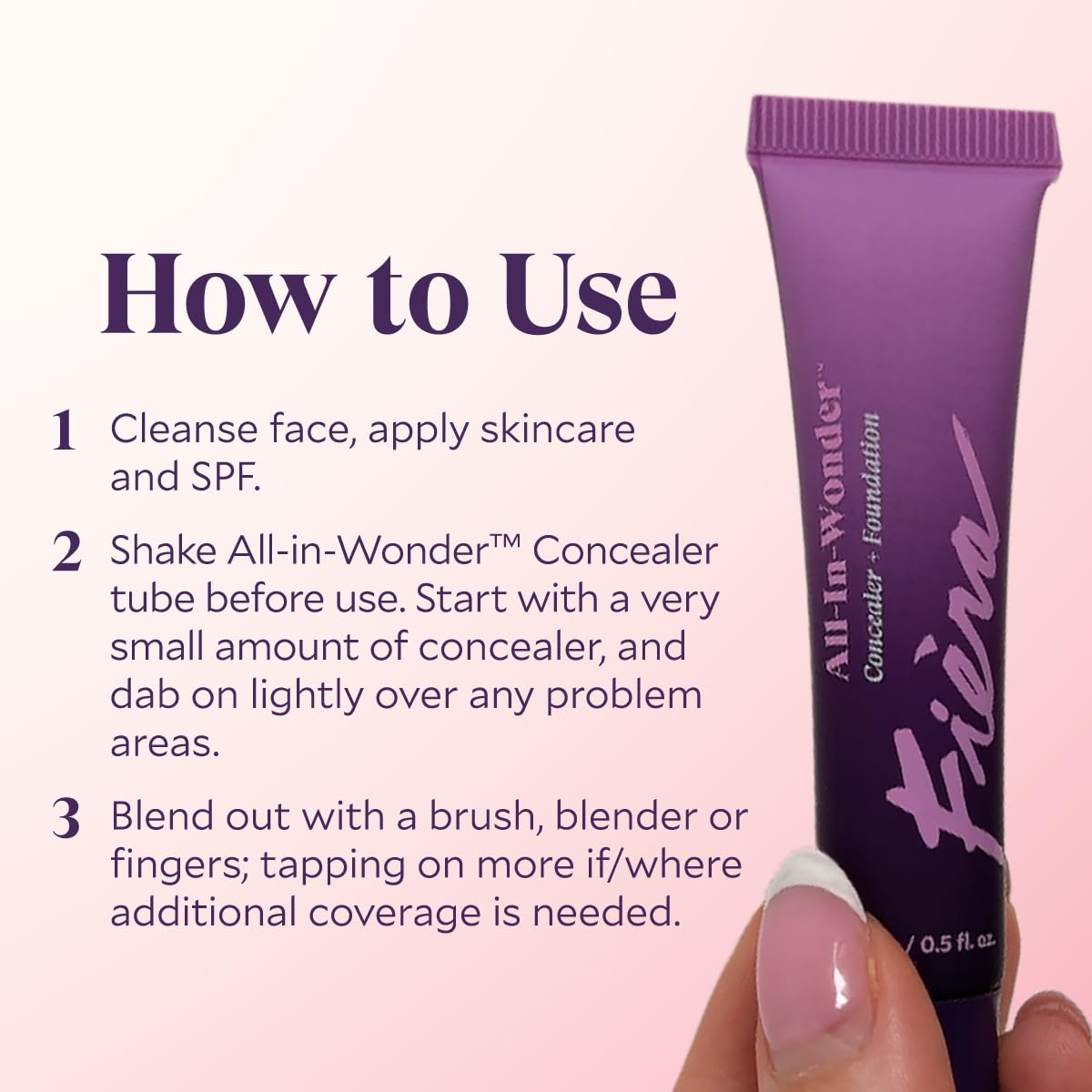 Fièra All-In-Wonder™ Concealer + Foundation - Full-Coverage, Crease-Proof, Hydrating Formula for Mature Skin, Blurs Fine Lines & Dark Circles, Radiant