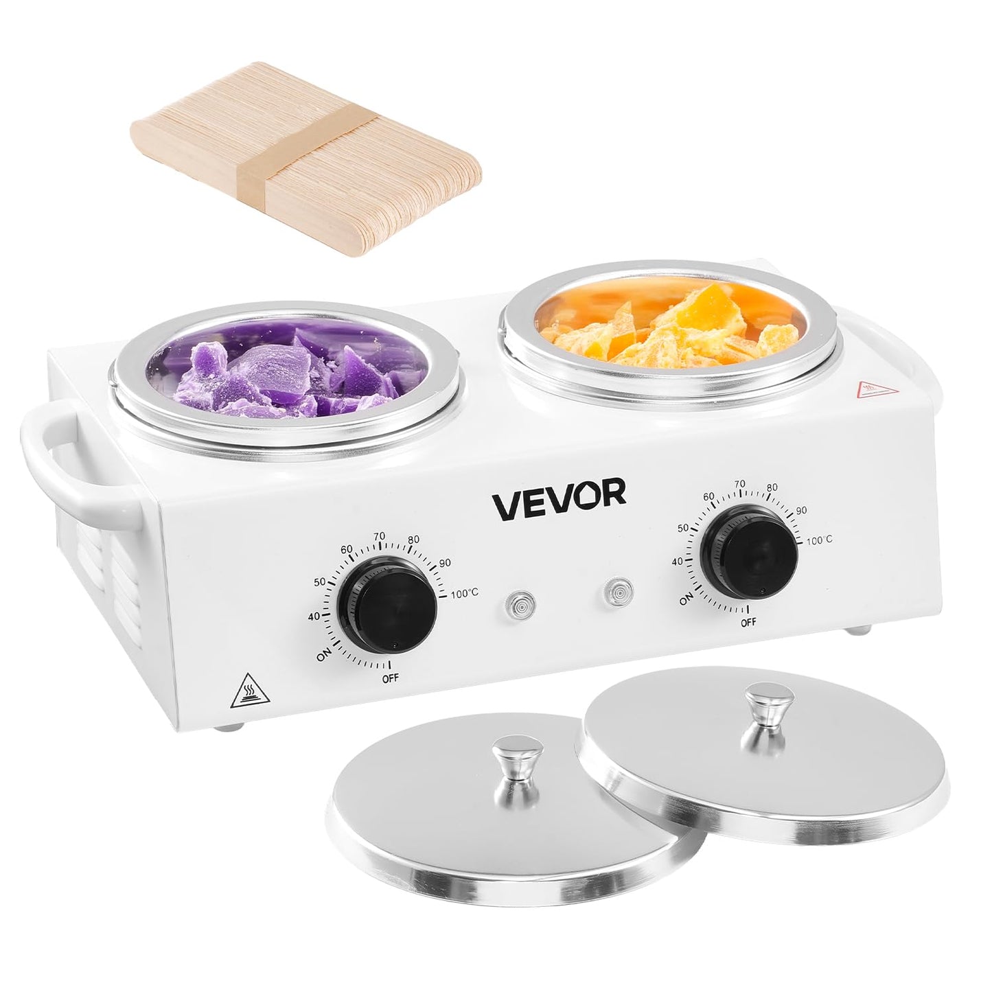 VEVOR Double Wax Warmer, 1200ML Professional Dual Wax Warmer for Hair Removal, 32 ? - 212? Adjustable Electric Waxing Heater Pot with 50PCS Waxing Beauty and Personal Care VEVOR