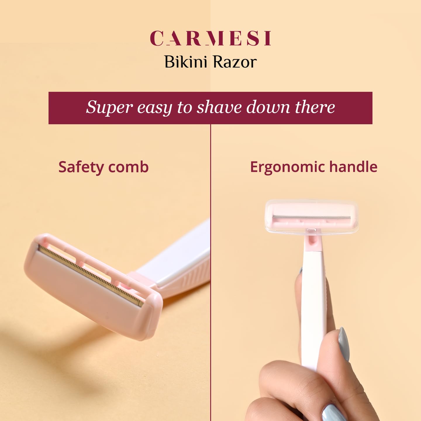 Carmesi Full-Body Shaving Combo with 3 Facial Razors + 1 Body Mini Razor + 1 Bikini Razor - Painless & Precision Face Hair Removal - Prevents Nicks Beauty and Personal Care Carmesi
