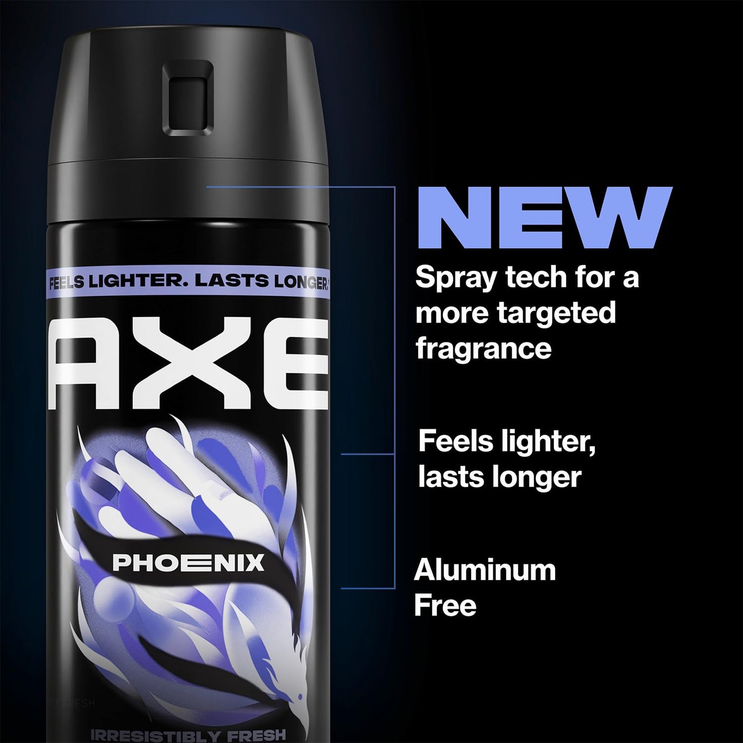 AXE Aluminum-Free Body Spray XL Variety 8-Pack, Dark Temptation, Black, Apollo, Phoenix, 48H Odor Protection, 2.9 Fl Oz Ea Beauty and Personal Care AXE
