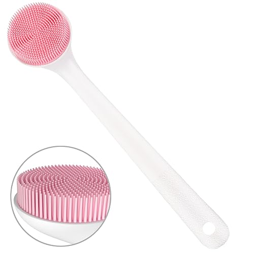 Silicone Back Scrubber for Shower, Back Washer Brush Long Handle with Soft Bristles, Bath Body Shower Exfoliator Brush for Men and Women, BPA Free Beauty & Personal Care V-TOP