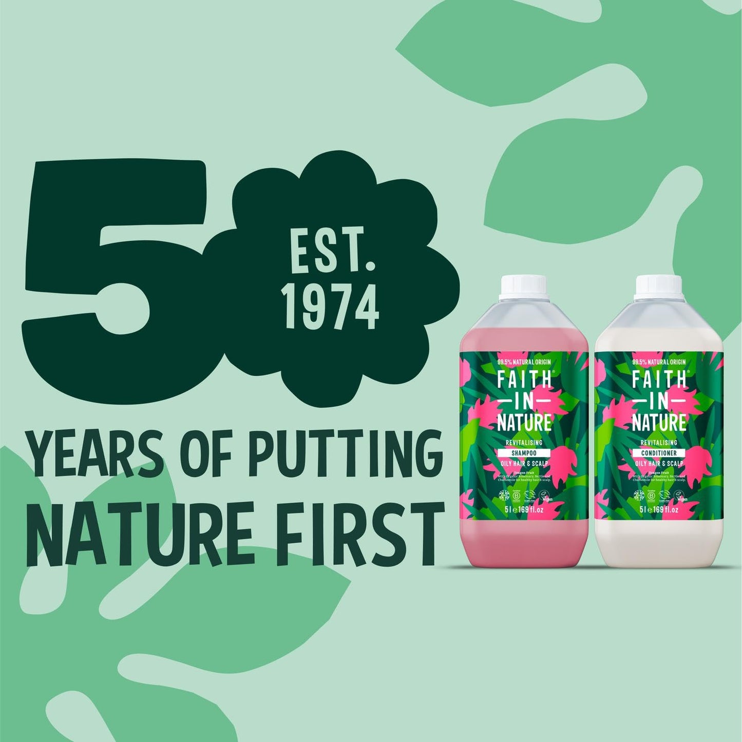 Faith In Nature Natural Shampoo & Conditioner Set - Vegan & Cruelty Free, No SLS or Parabens - 2 x 169 fl oz Value Bundle Pack, Dragon Fruit Beauty & Personal Care FAITH IN NATURE